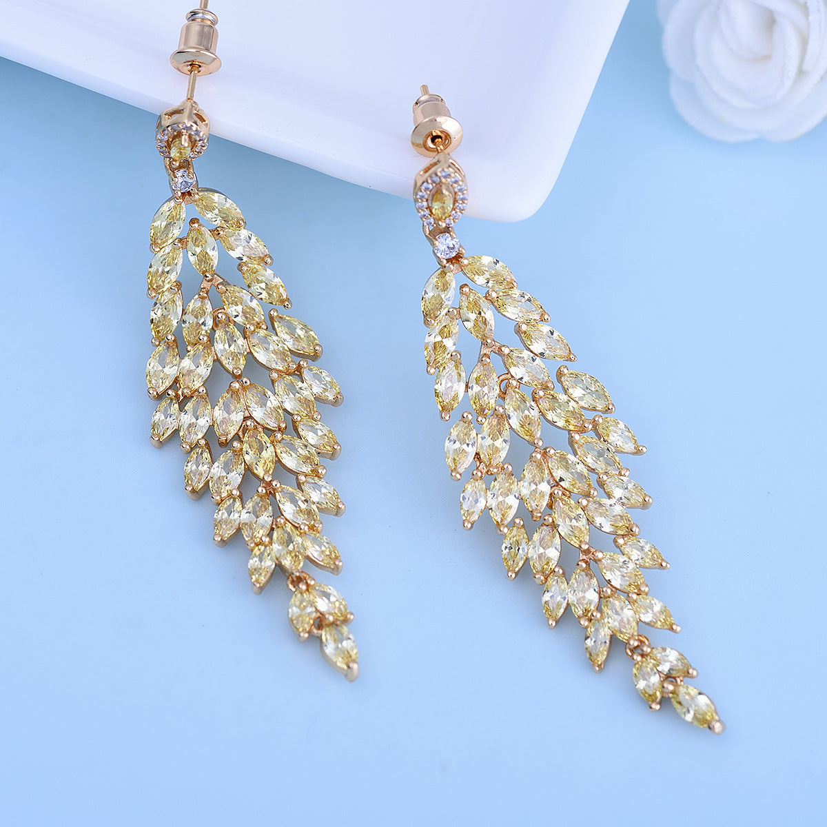 Boucles d'oreilles personnalisées simples et gracieuses pour femmes, pampilles en Zircon