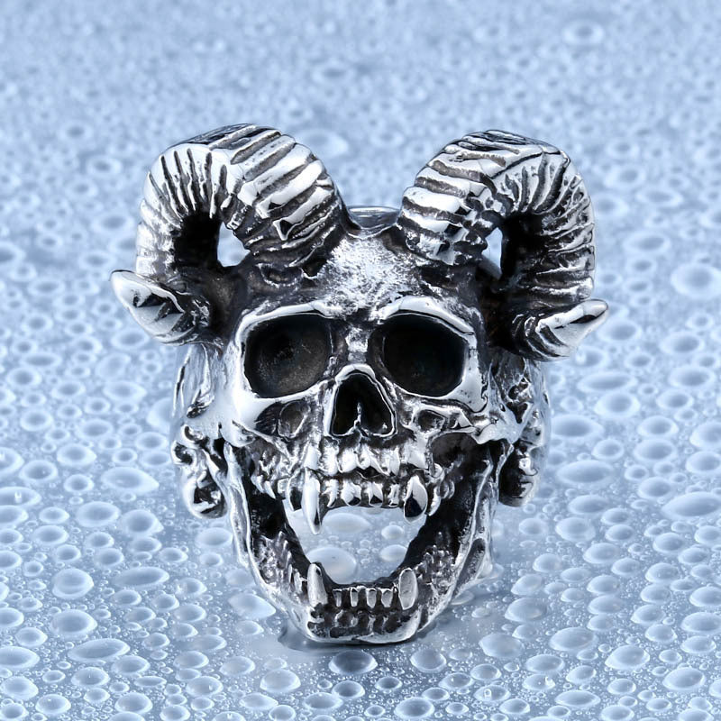 Men's Ornament Stainless Steel Casting Punk Satan Rings