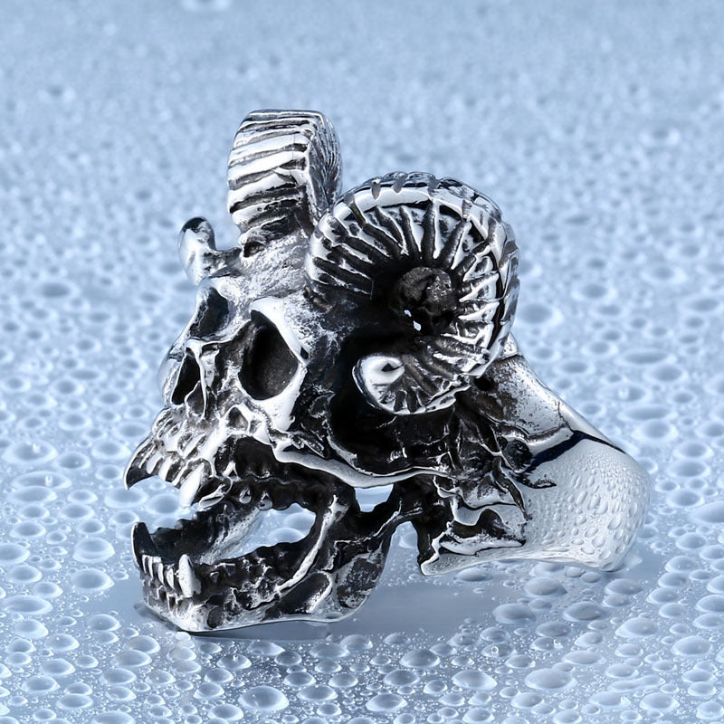 Men's Ornament Stainless Steel Casting Punk Satan Rings