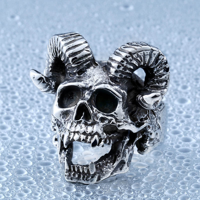 Men's Ornament Stainless Steel Casting Punk Satan Rings