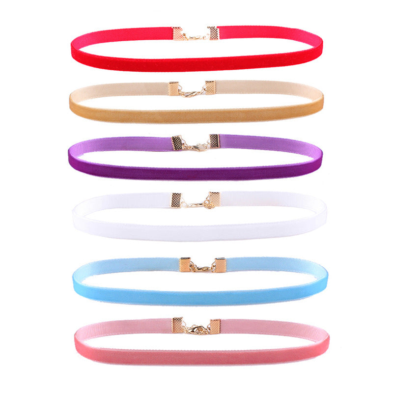 Gothic Veet Band Flannel Bright Color Necklace