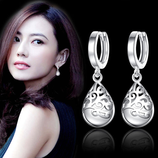 Women's Totem Sier-plated Bottom Ear Clip Eardrops Earrings