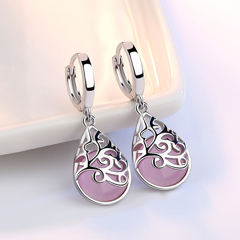 Women's Totem Sier-plated Bottom Ear Clip Eardrops Earrings