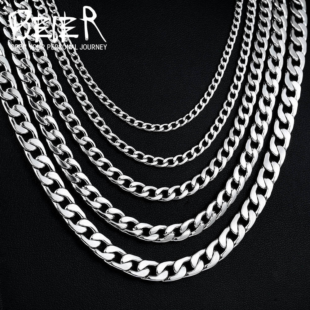 Women's & Men's & Steel Woven Water Wave Chain Necklaces