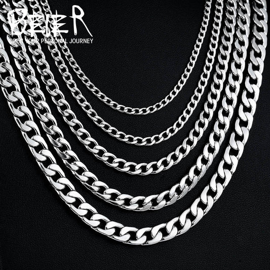 Women's & Men's & Steel Woven Water Wave Chain Necklaces