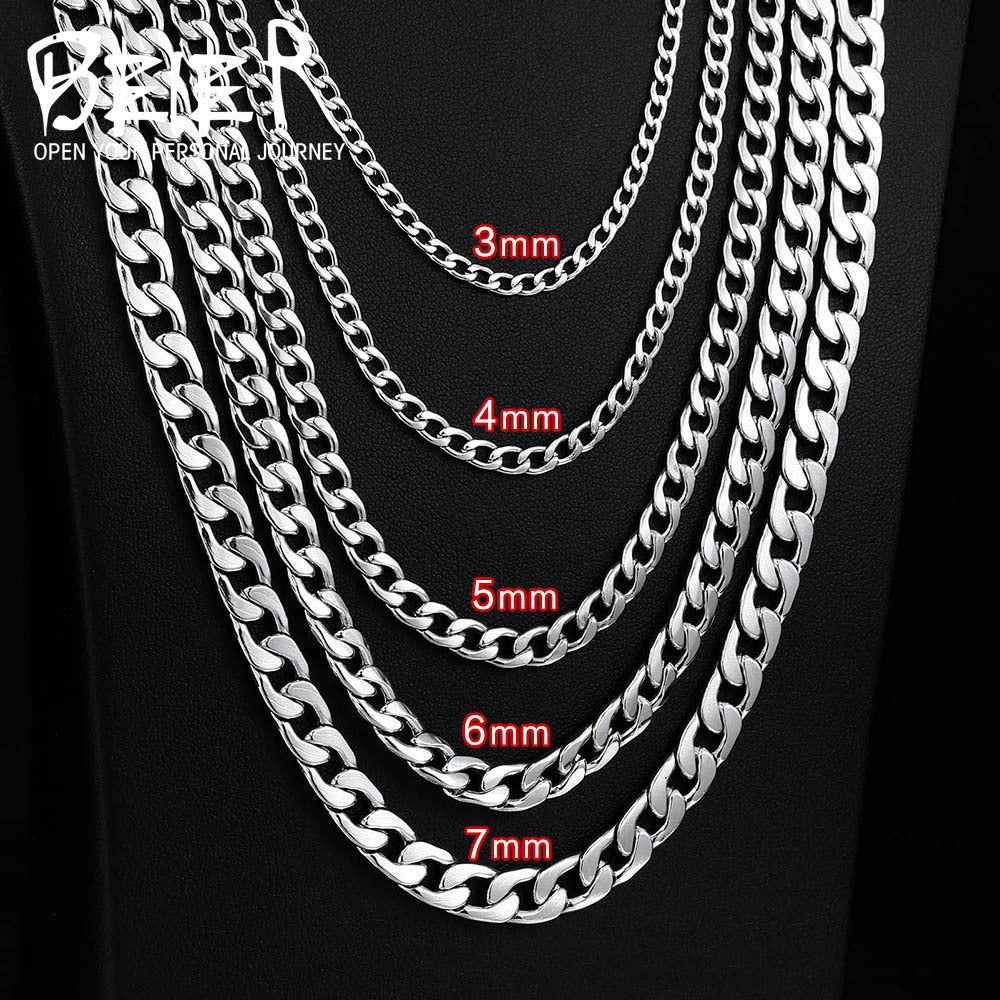 Women's & Men's & Steel Woven Water Wave Chain Necklaces