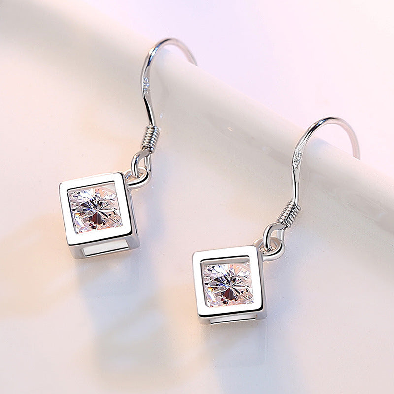 Cube Love Window Sier Fashion Square Block For Earrings