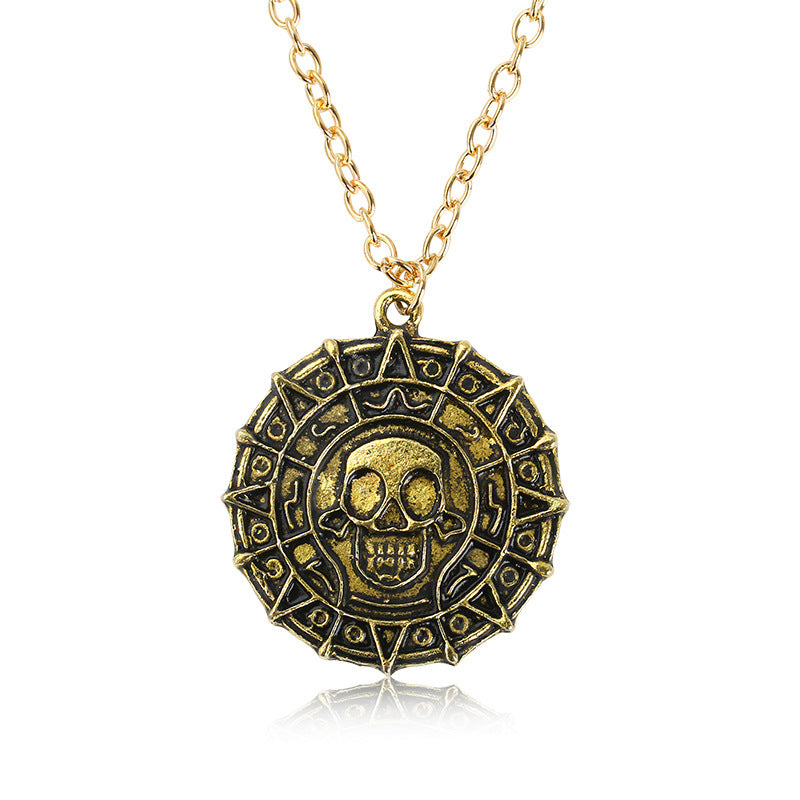 Men's Movie Ornament Pirates Of The Caribbean Gold Necklaces