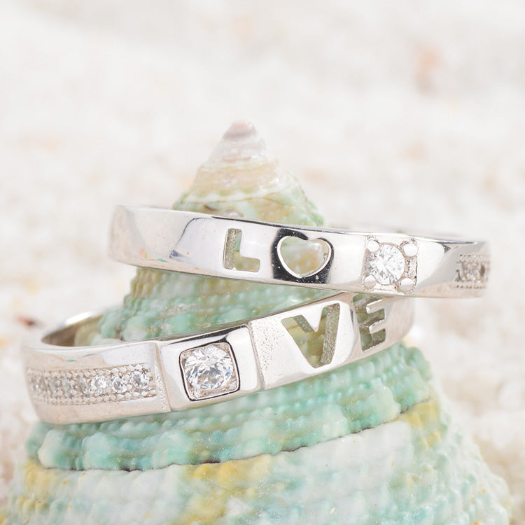Women's & Men's Couple Korean Style Personalized Opening Adjustable Ring
