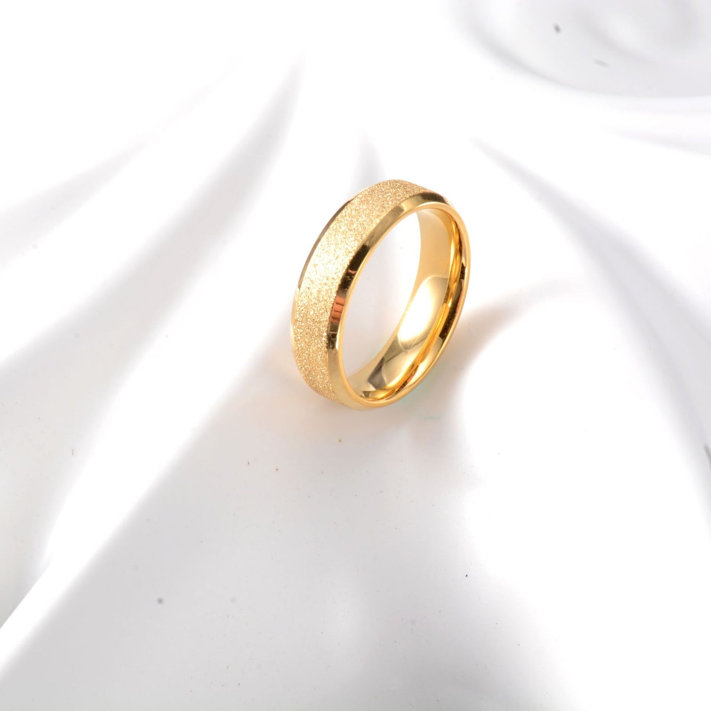 Steel Frosted Four-color Pearl Sand Korean Rings
