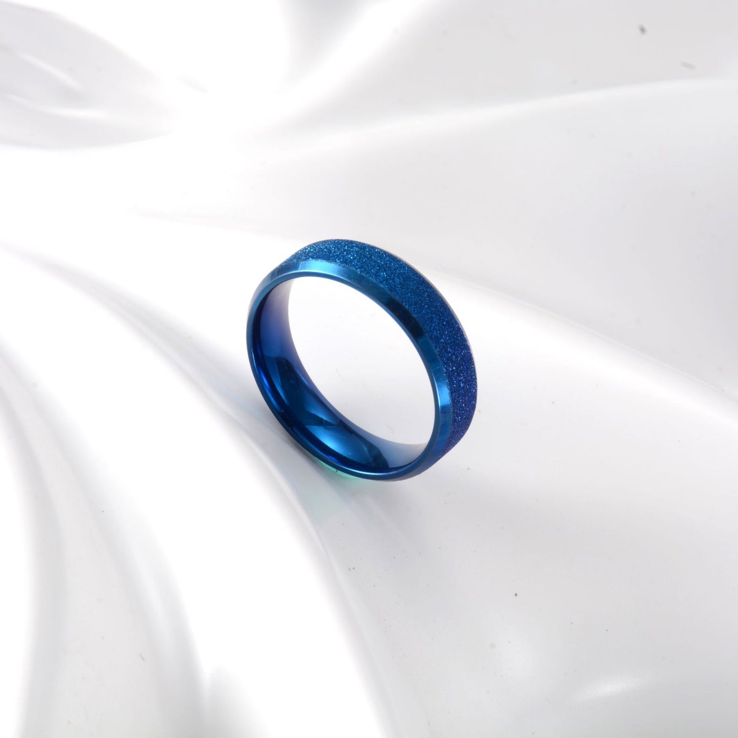 Steel Frosted Four-color Pearl Sand Korean Rings