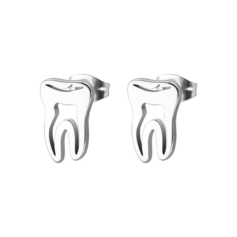 Men's Titanium Steel Stainless Gold Tooth Exaggerated Rings