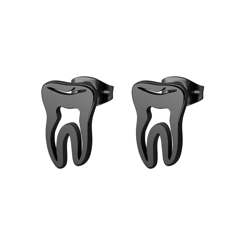 Men's Titanium Steel Stainless Gold Tooth Exaggerated Rings