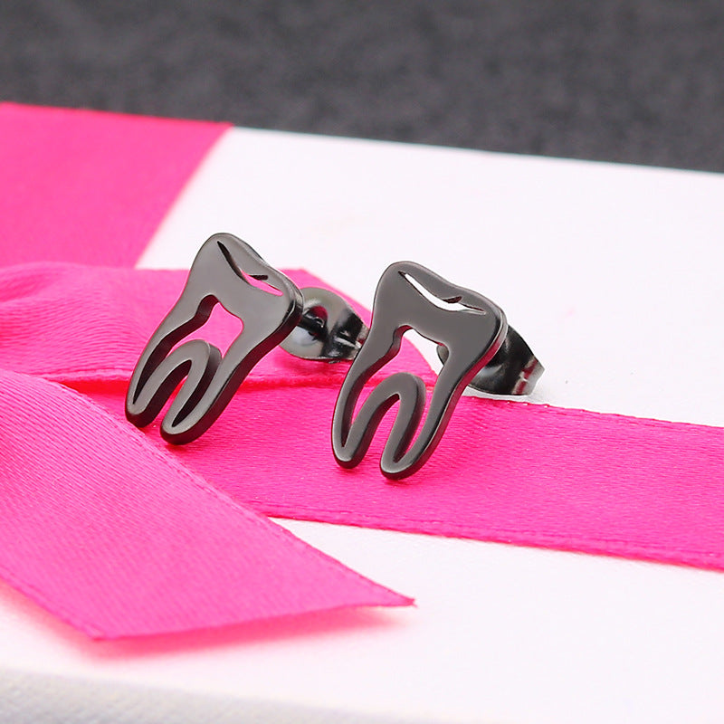 Men's Titanium Steel Stainless Gold Tooth Exaggerated Rings