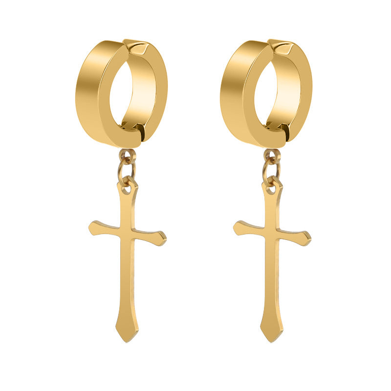 Hop Punk Simple Personality Niche Puncture Titanium Steel Male Ear Clip