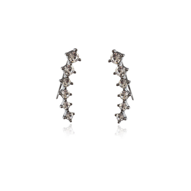 Boucles d'oreilles géométriques en pierre incrustée de mode pour femmes, dégradé complet de diamants