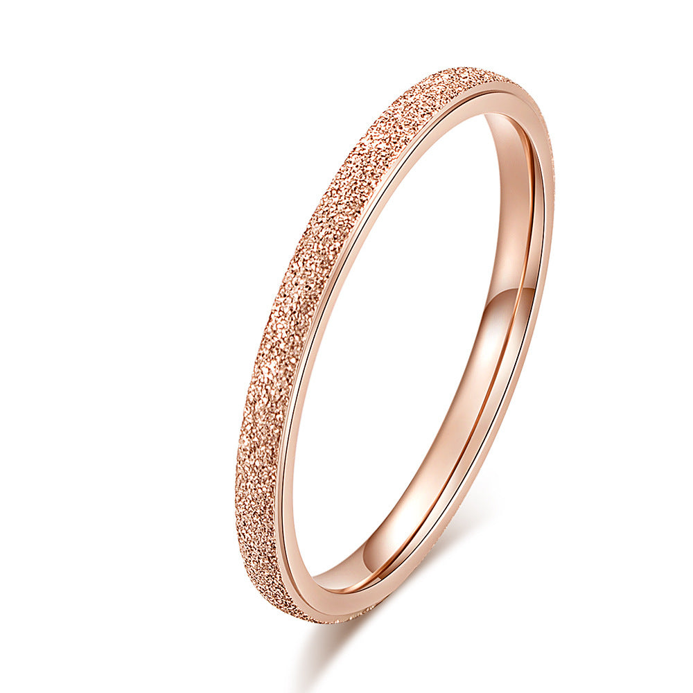 Women's Frosted For Sier Temperament Pearl Sand Rings