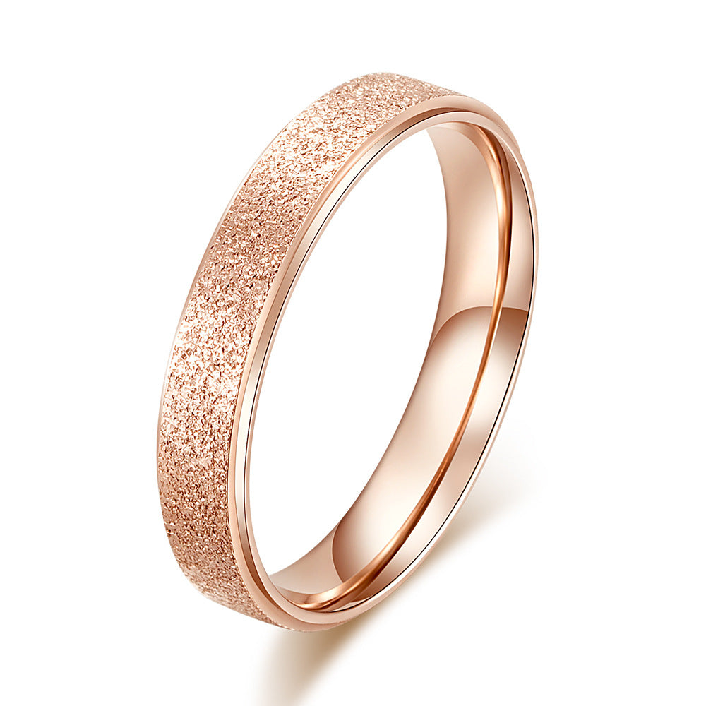 Women's Frosted For Sier Temperament Pearl Sand Rings
