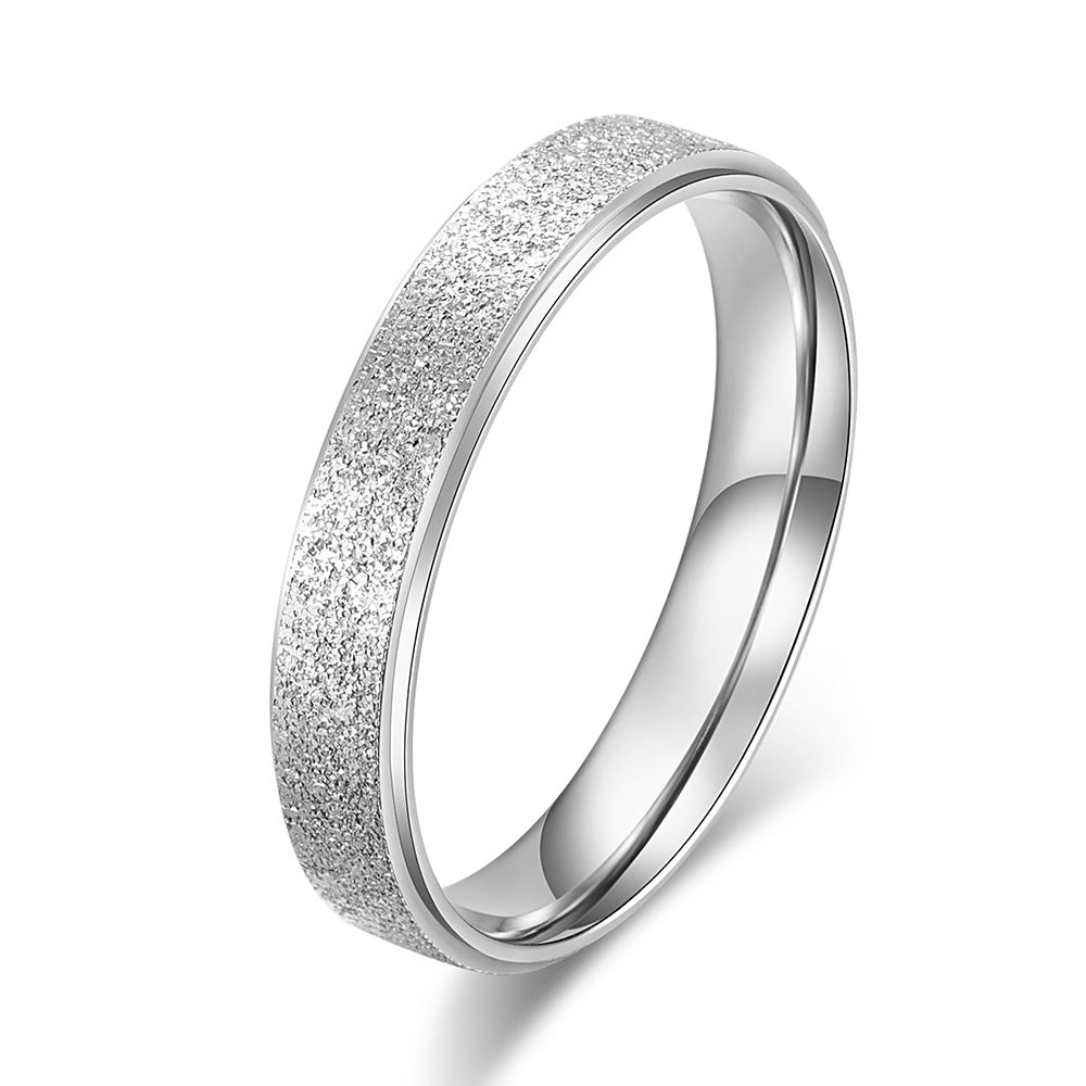 Women's Frosted For Sier Temperament Pearl Sand Rings