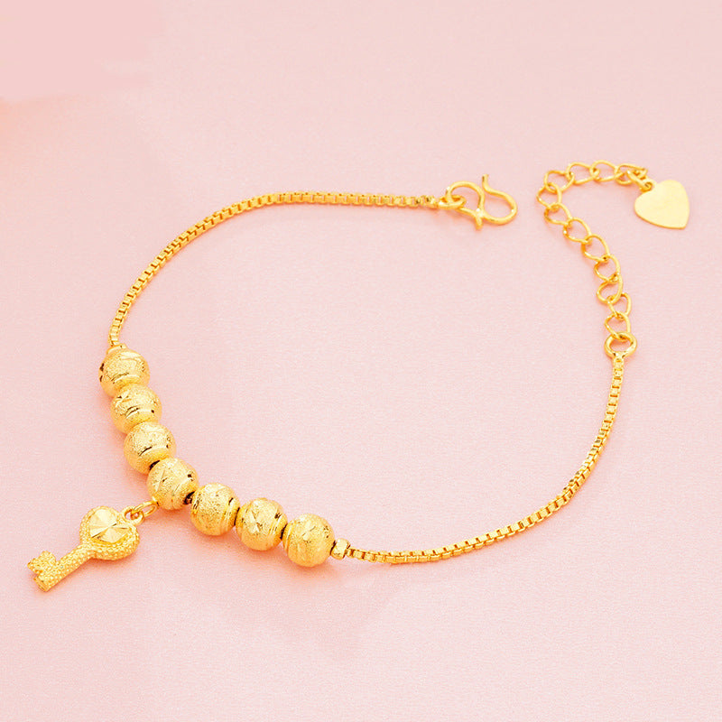 Gold-plated Brass Vietnam Placer Gold Lucky Bag Key Bracelets