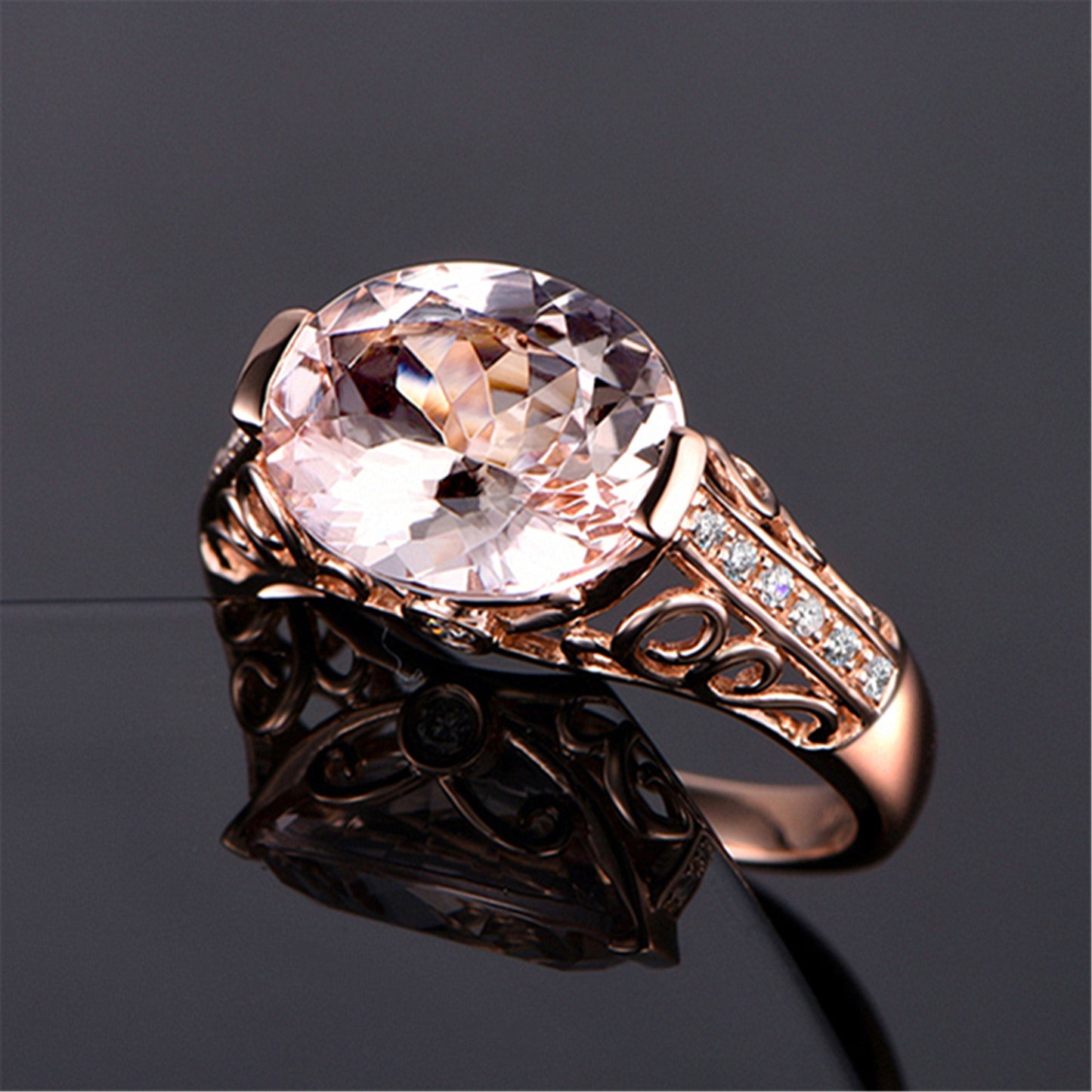 Morgan Stone Rose Gold Plated Diamond Rings