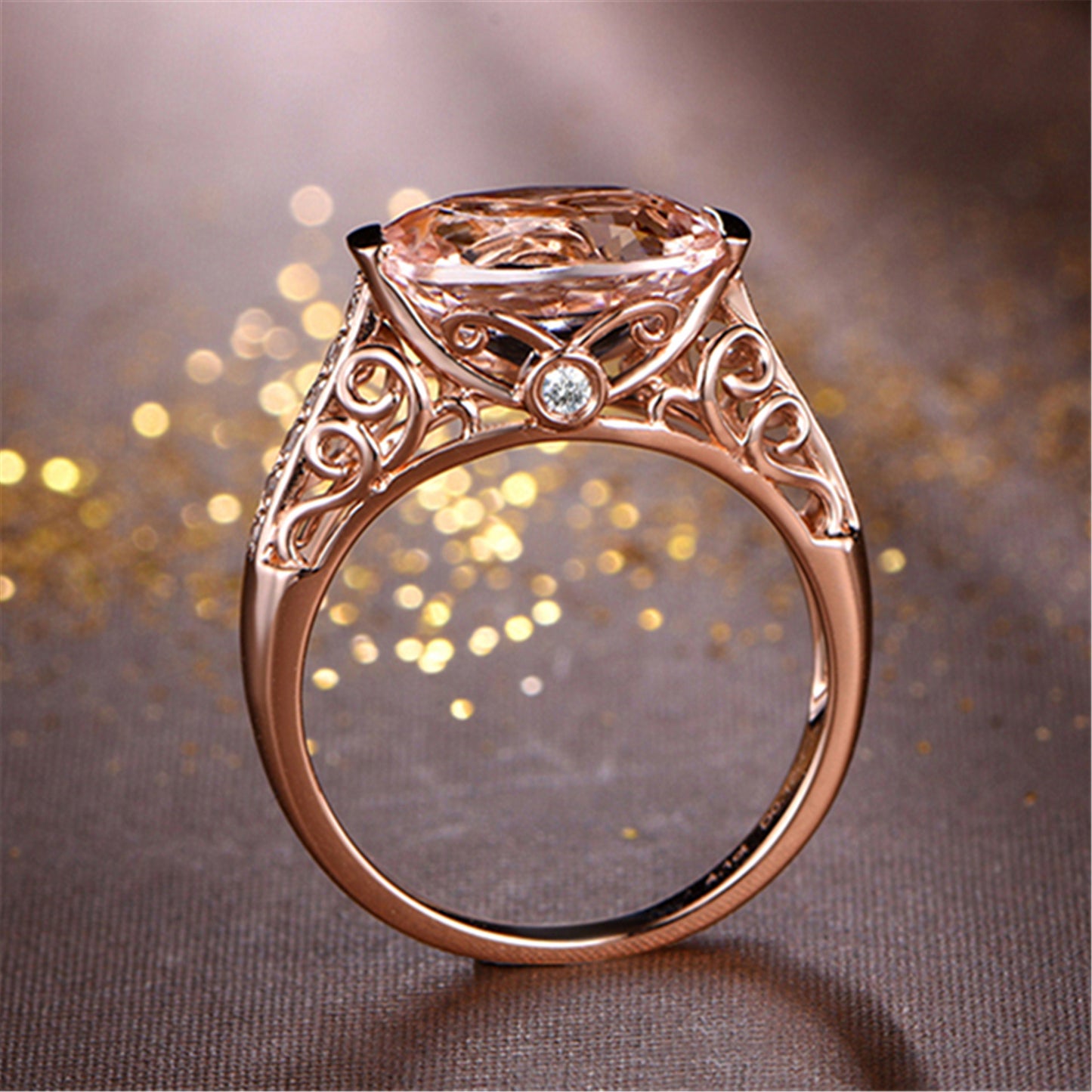 Morgan Stone Rose Gold Plated Diamond Rings