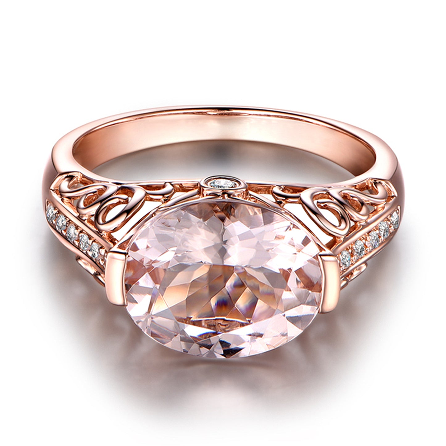 Morgan Stone Rose Gold Plated Diamond Rings