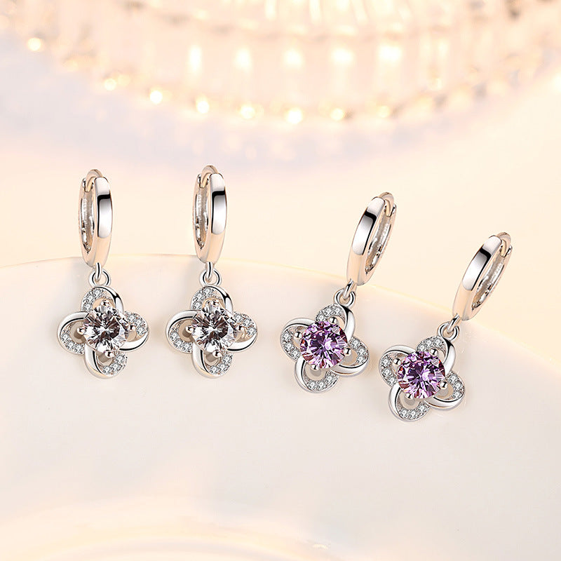 Women's Cute Ornament Simple Eardrops Sier Accessories Earrings