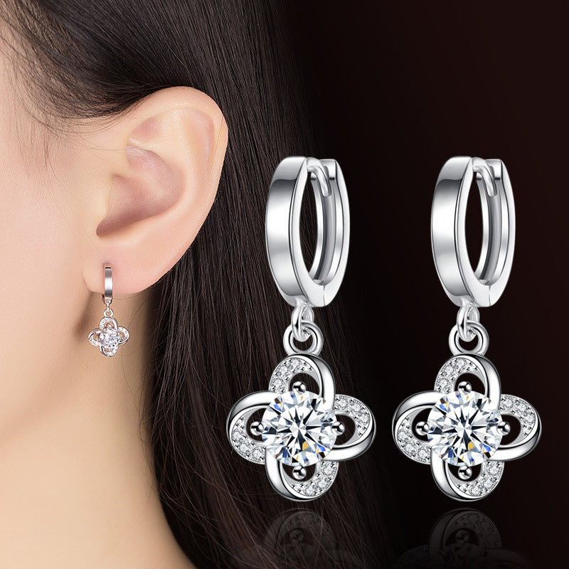 Women's Cute Ornament Simple Eardrops Sier Accessories Earrings