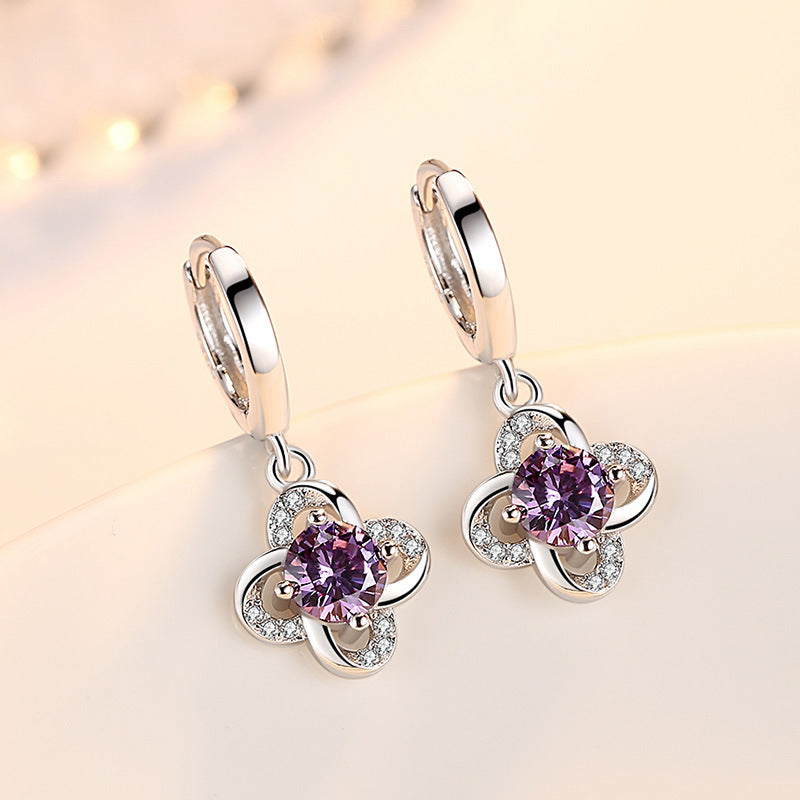 Women's Cute Ornament Simple Eardrops Sier Accessories Earrings