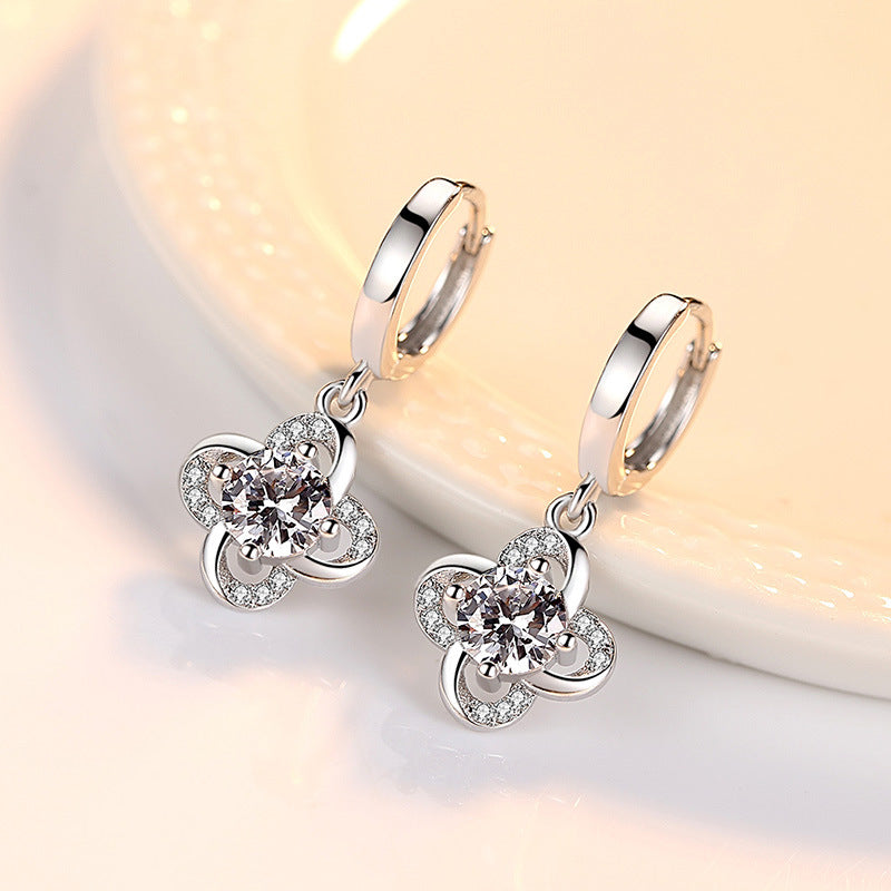 Women's Cute Ornament Simple Eardrops Sier Accessories Earrings