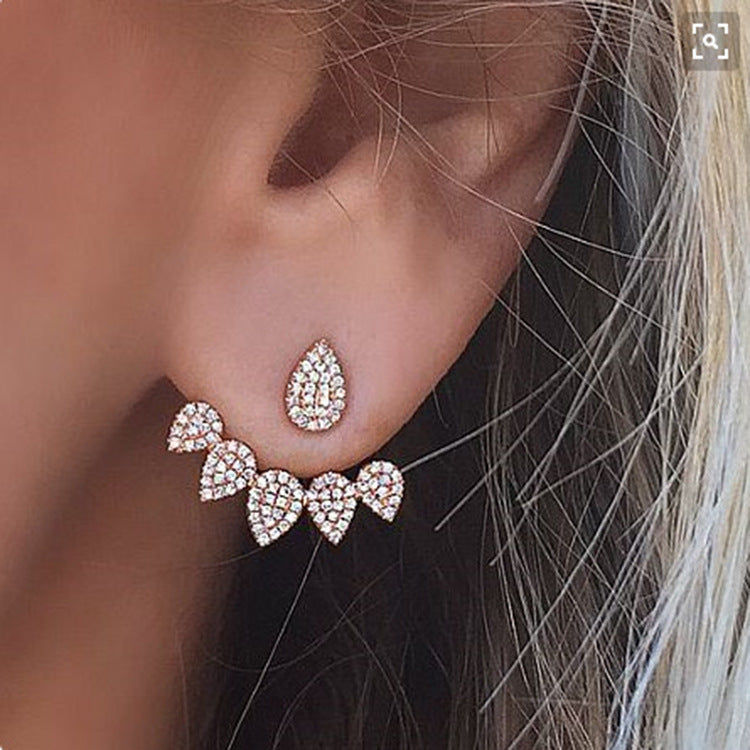 Women's Ornament Personalized Design Full-jeweled Front And Earrings