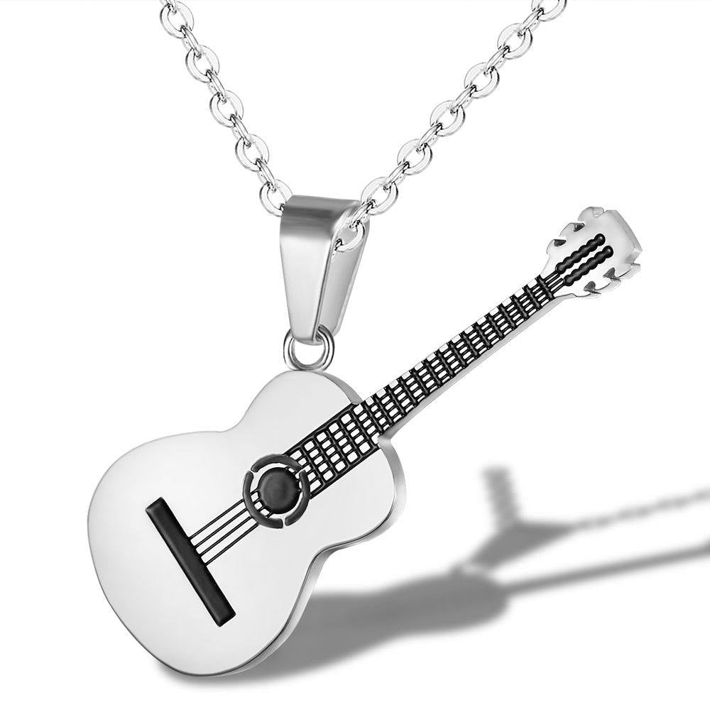 Women's & Men's Creative Korean Personality Music Guitar Titanium Necklaces
