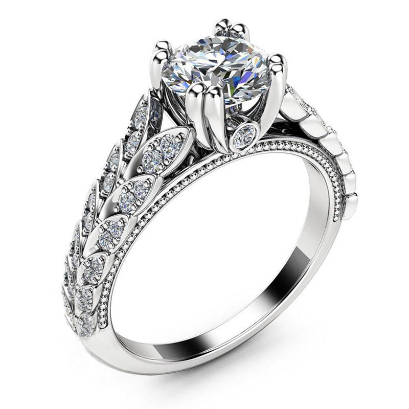 Anmutige, hübsche, elegante Ornament-Verlobungsringe mit Zirkon