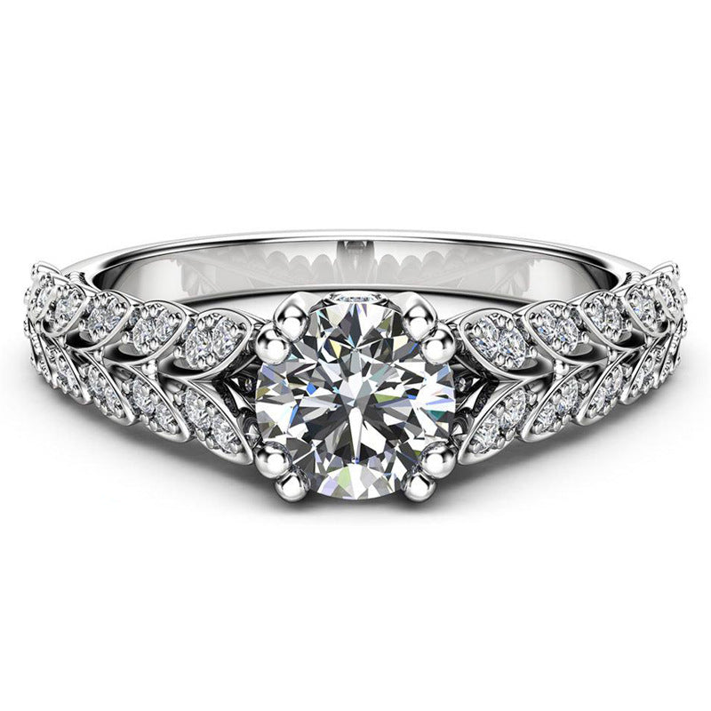 Anmutige, hübsche, elegante Ornament-Verlobungsringe mit Zirkon