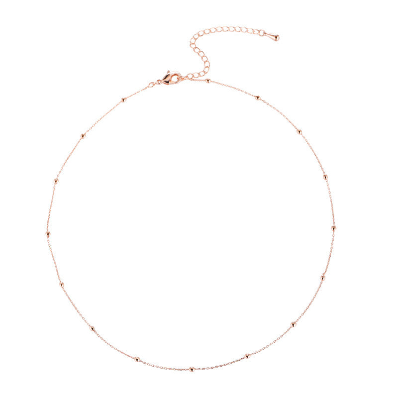Slim Retro Interval Small Beads Short Necklaces