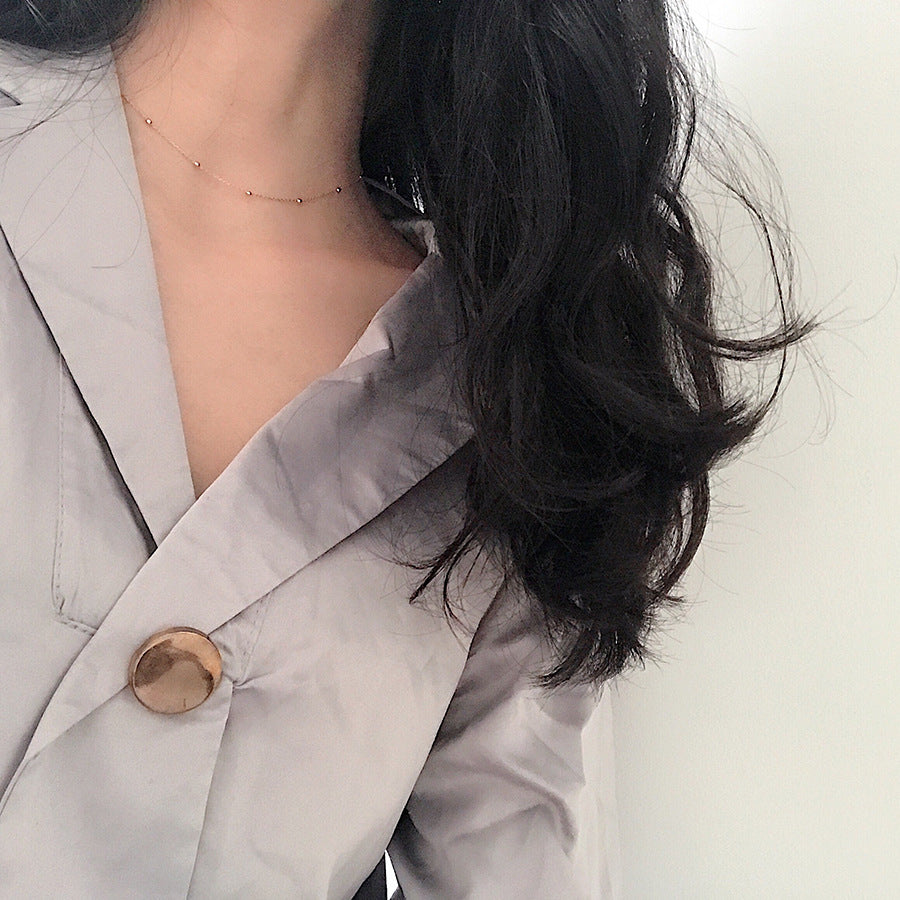 Slim Retro Interval Small Beads Short Necklaces
