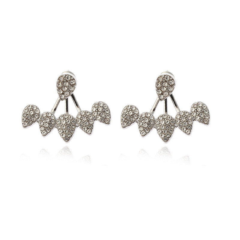 Women's Ornament Personalized Design Full-jeweled Front And Earrings
