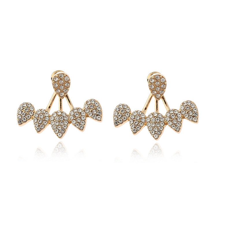 Women's Ornament Personalized Design Full-jeweled Front And Earrings