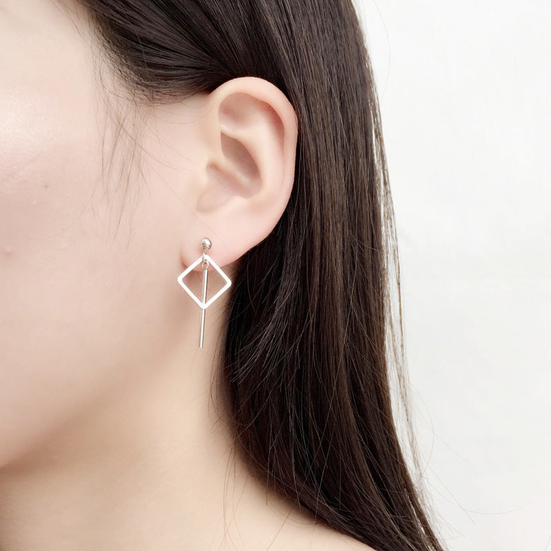 Women's Simple Geometric Long Strip Round Square Rings