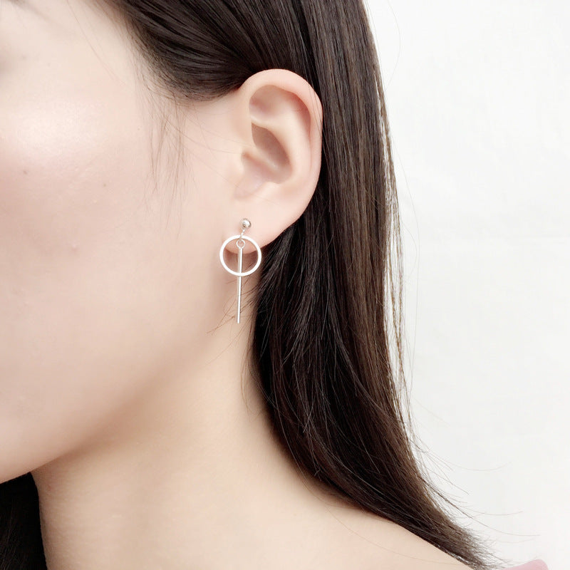 Women's Simple Geometric Long Strip Round Square Rings