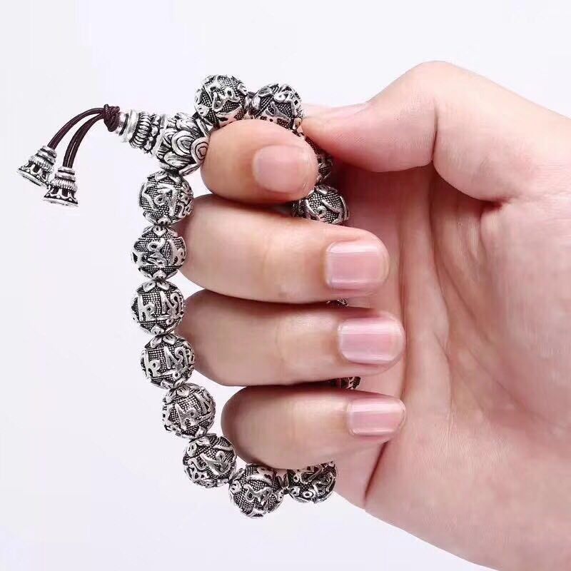 Damen & Herren & Sier Buddha-Perlen und herrschsüchtige Armbänder
