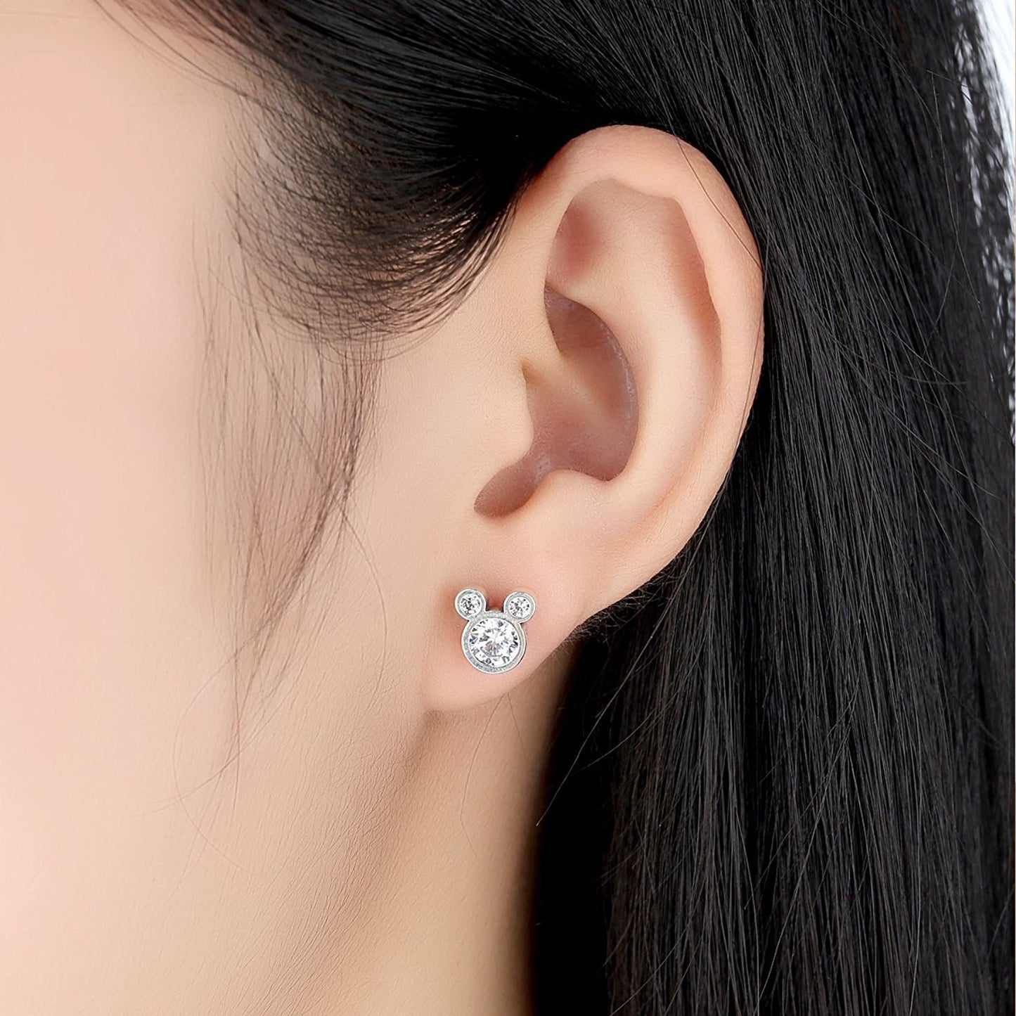 Women's Mickey Mouse Shining Diamond Zircon Ear Earrings