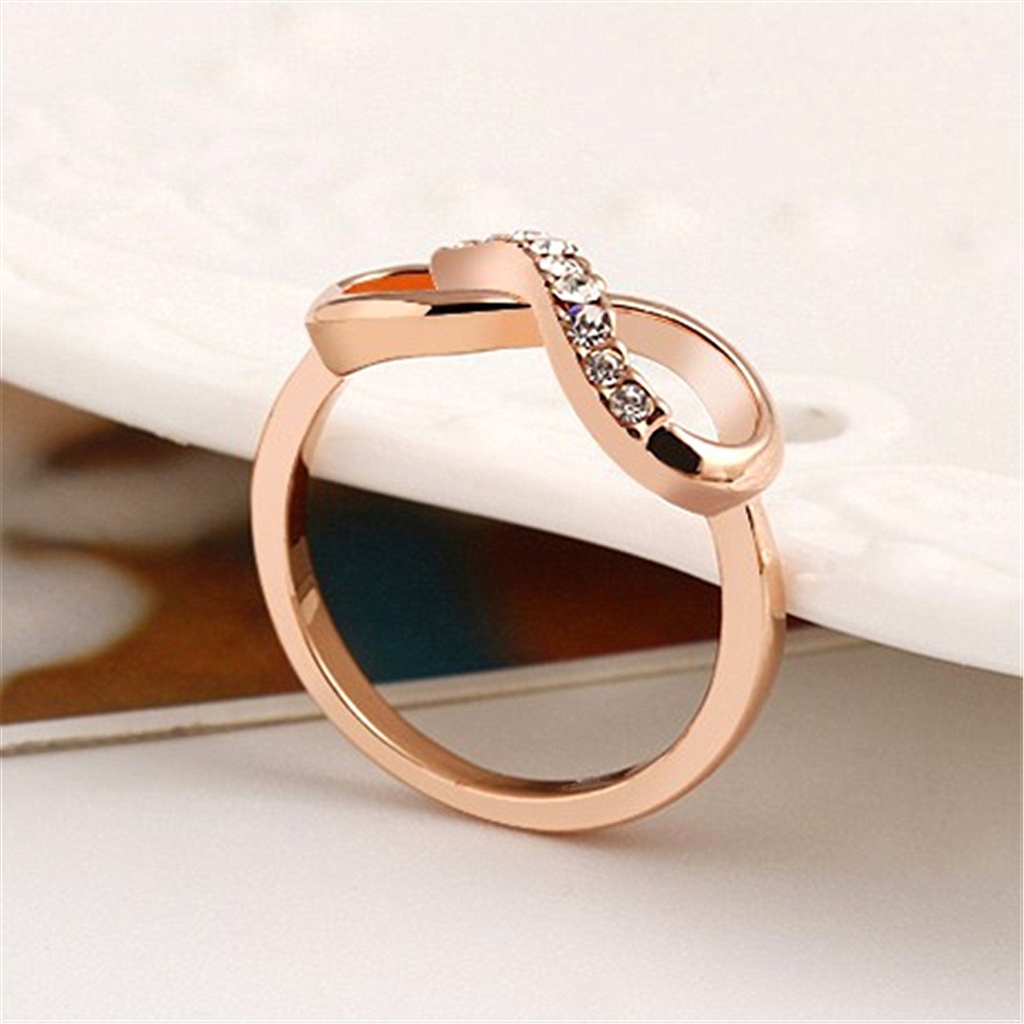 Damen-Stil, modische Kristall-Zirkon-Metall-Diamantringe
