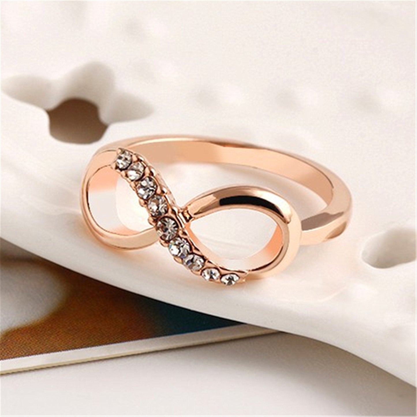 Damen-Stil, modische Kristall-Zirkon-Metall-Diamantringe
