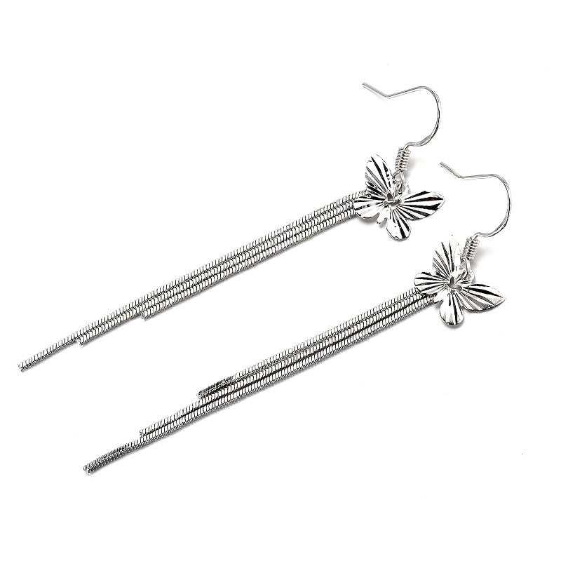 Boucles d'oreilles papillon mi-longues suspendues pour femmes, mode coréenne