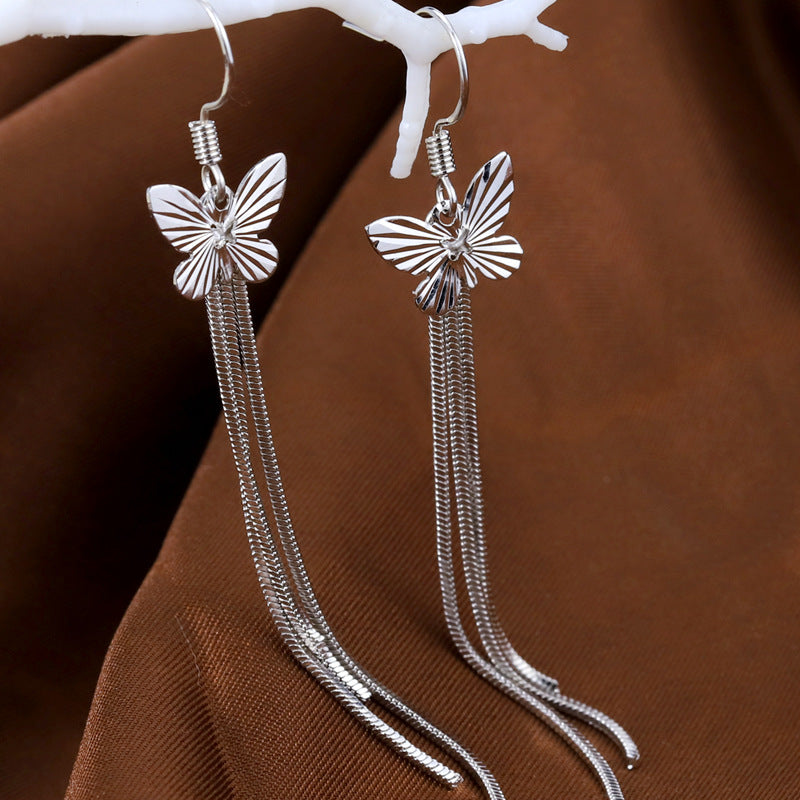 Women's Eardrops Hanging Mid-length Korean Fashion Butterfly Earrings