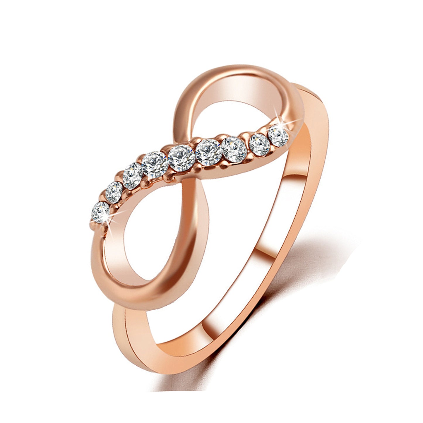 Damen-Stil, modische Kristall-Zirkon-Metall-Diamantringe