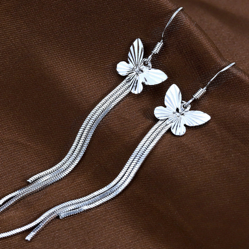 Women's Eardrops Hanging Mid-length Korean Fashion Butterfly Earrings