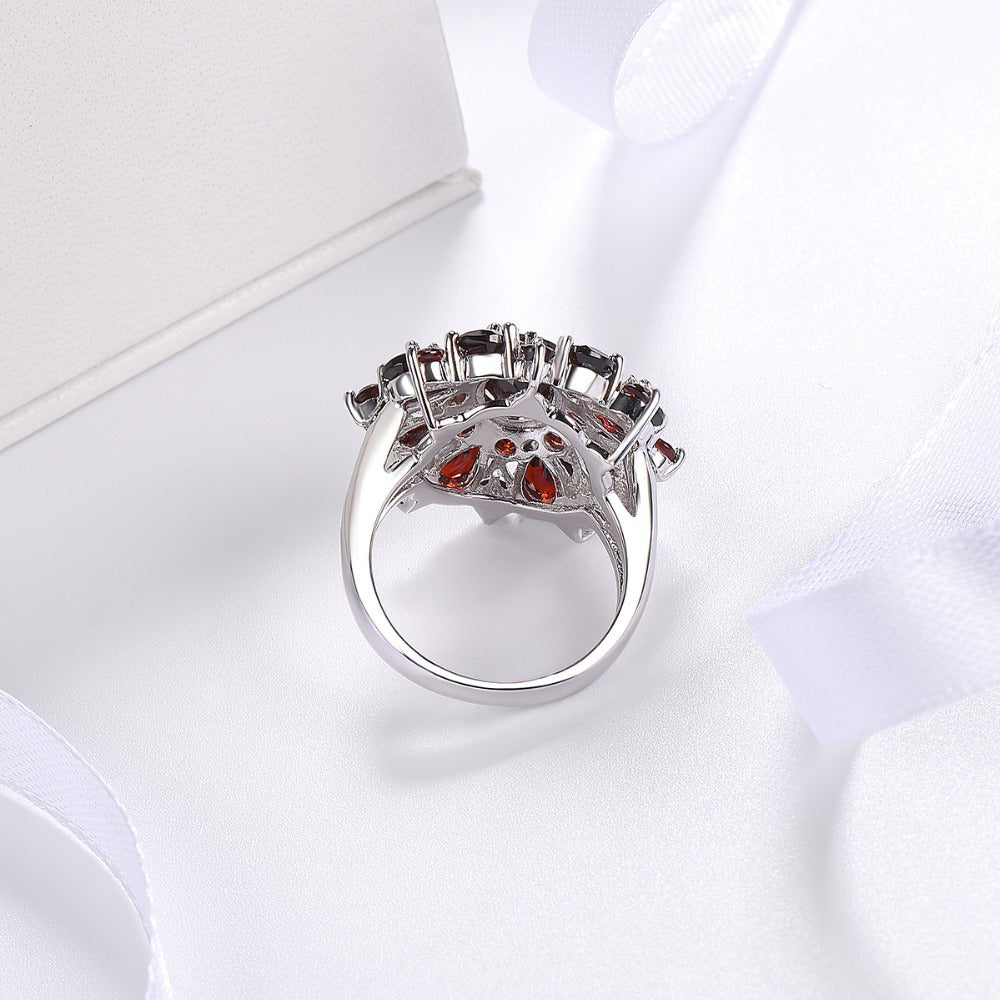 Inlaid Pomegranate Ruby Female Full Diamond Rings